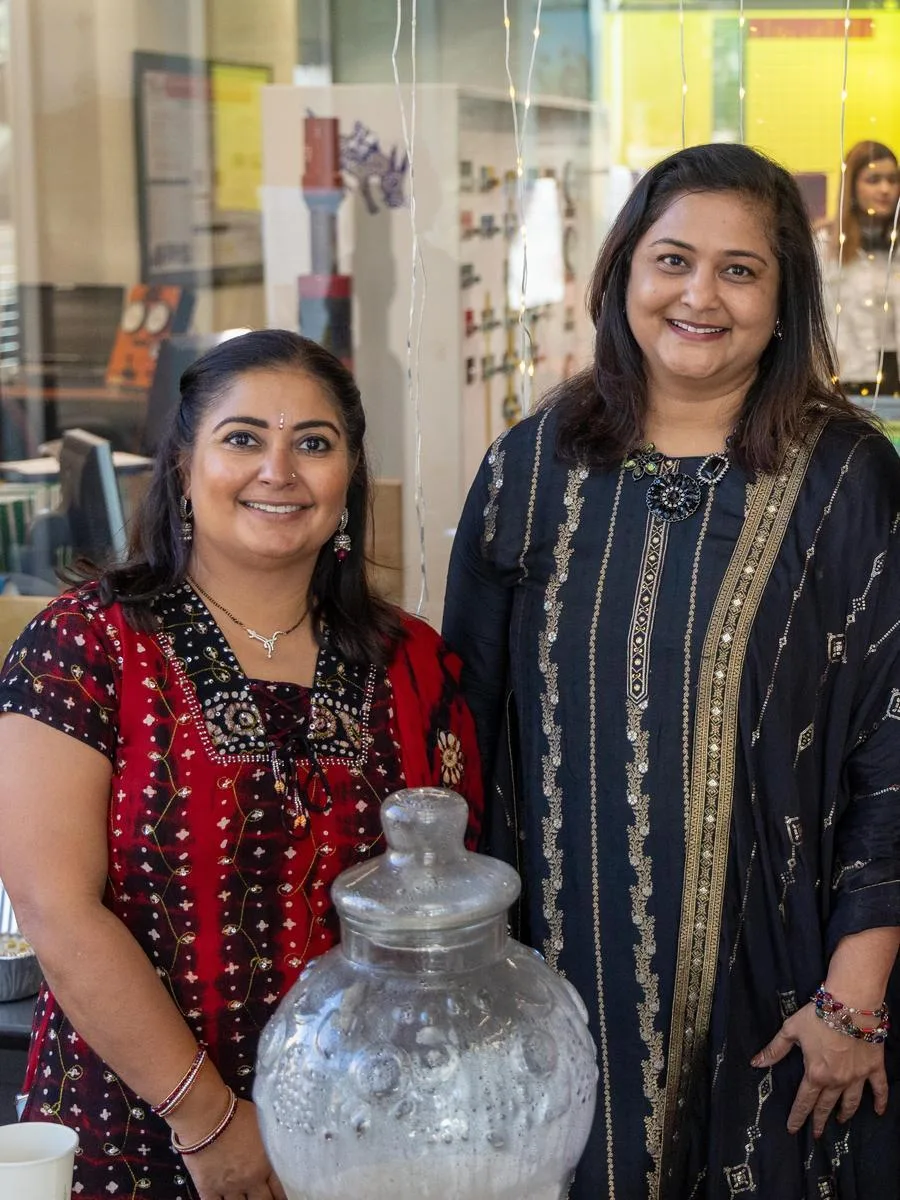 Two Mines international students wear traditional dresses as part of the Celebration of Lights.