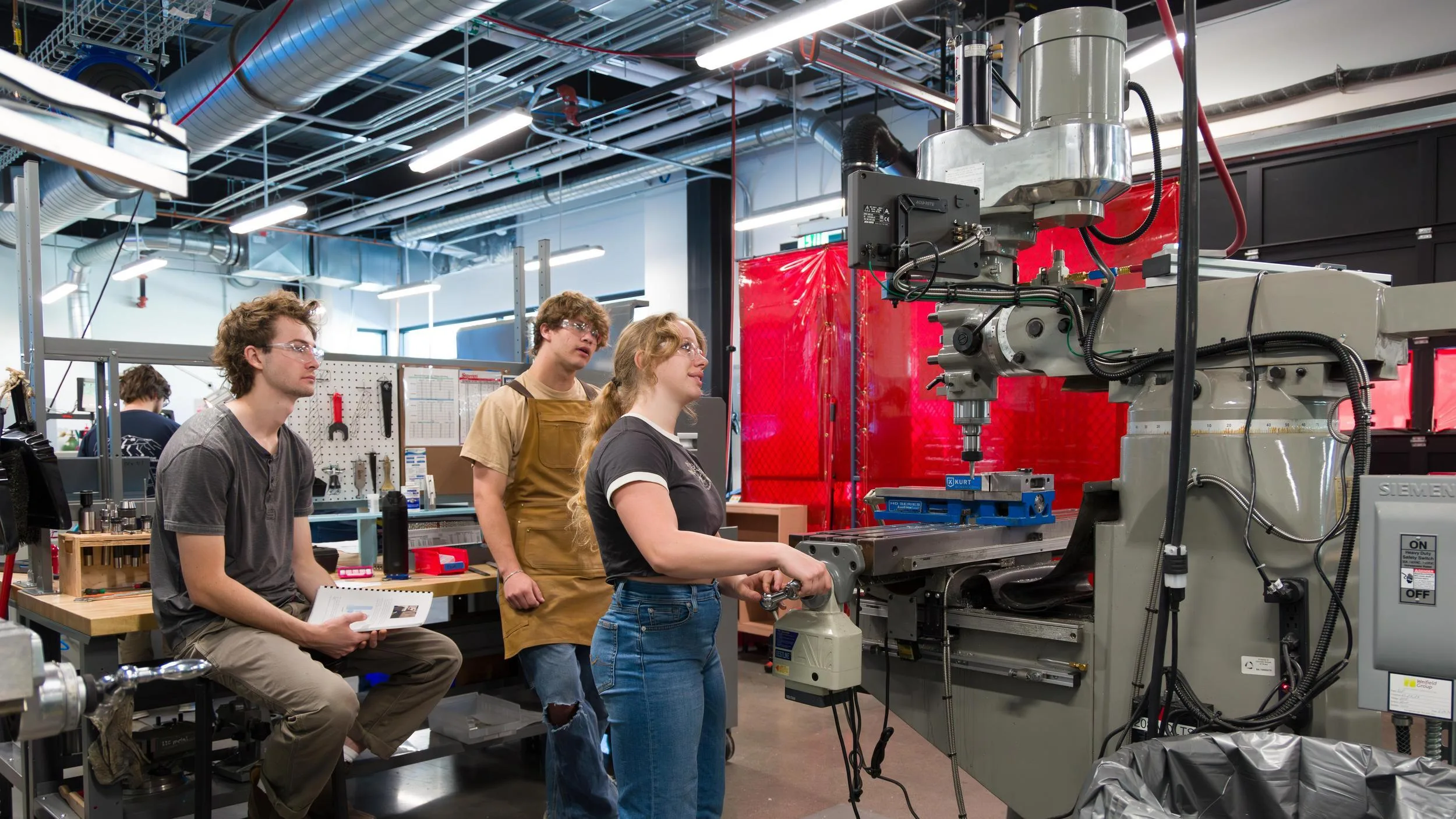 Students working in the lab during Physics Field session