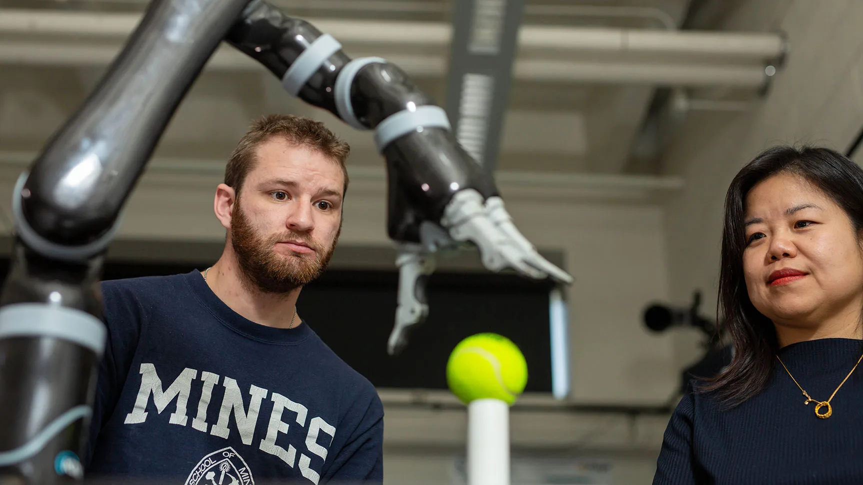 Students working in the Mines Robotics lab