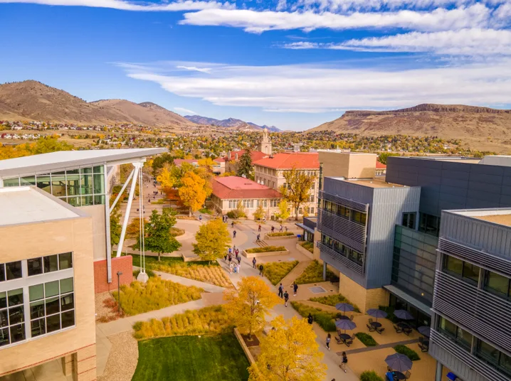 Drone image of Colorado School of Mines campus