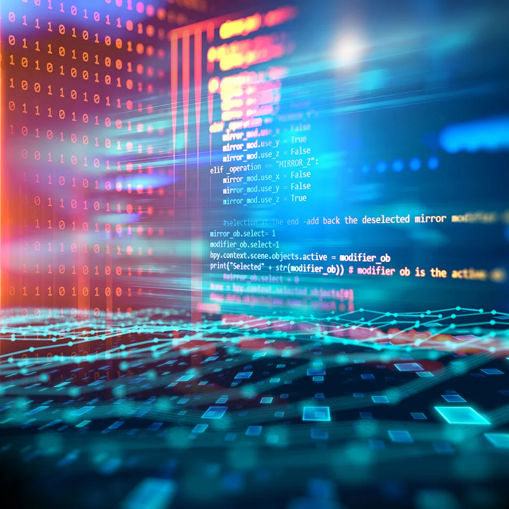 Programming code abstract technology background of software developer and Computer script