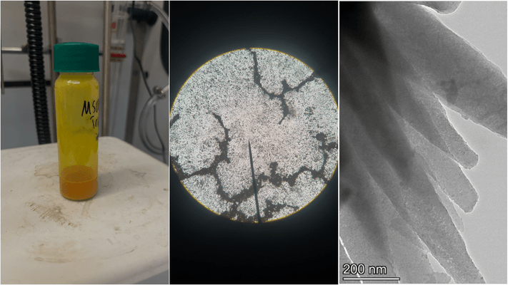 three images of samples of chalcogen bonding