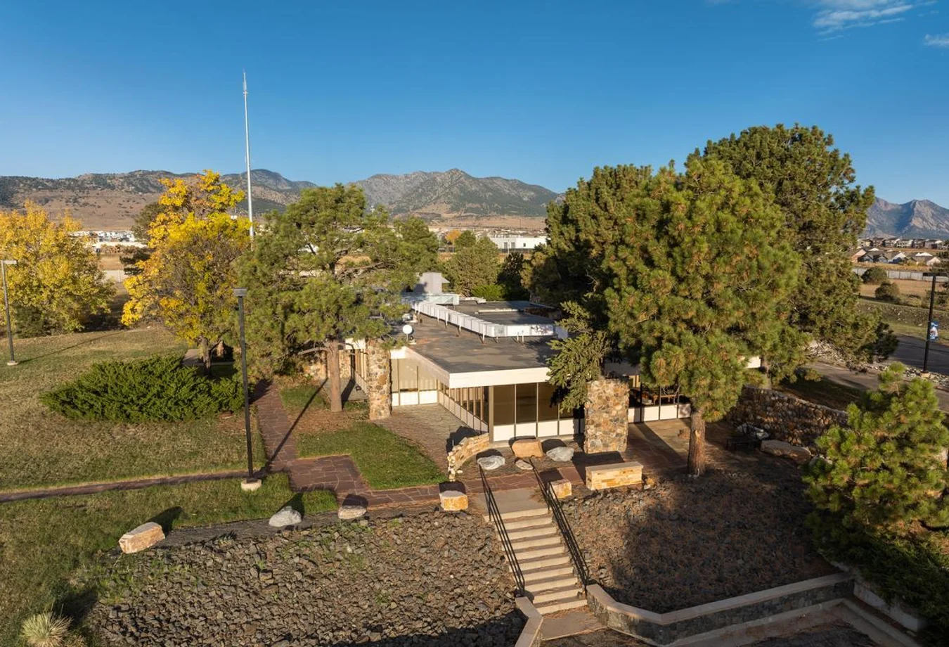 Aerial photo of Colorado School of Mines Elevate Quantum research facility in Arvada, Colorado.
