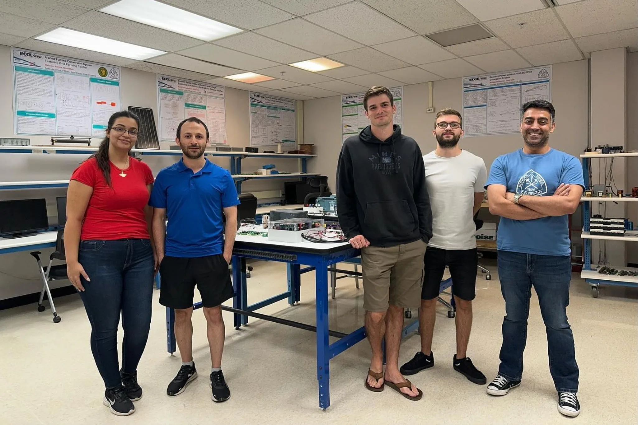 Mahzad Gholamian (Team Lead, Electrical Engineering), Garret Reader, Mykola Mazur, Mirali Seyedrezaei, and their mentor Dr. Omid Beik for winning the highly competitive NASA’s University Students Research Challenge