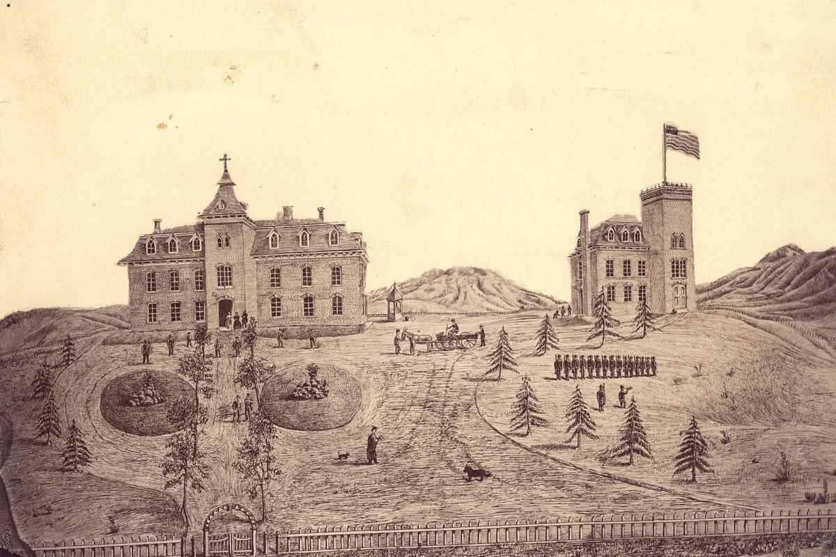 Jarvis Hall and School of Mines Golden City Colorado Territory