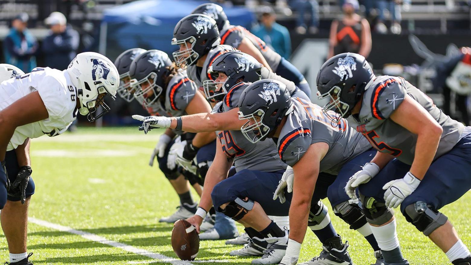 The 2023 Mines Orediggers Football team squares off on the field against the South Dakota School of Mines and Technology football team.