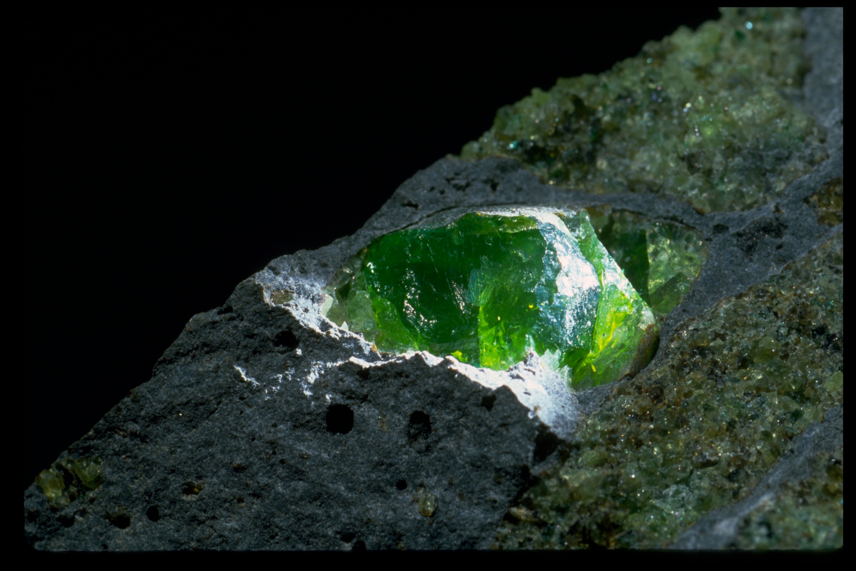 A close up image of forsterite