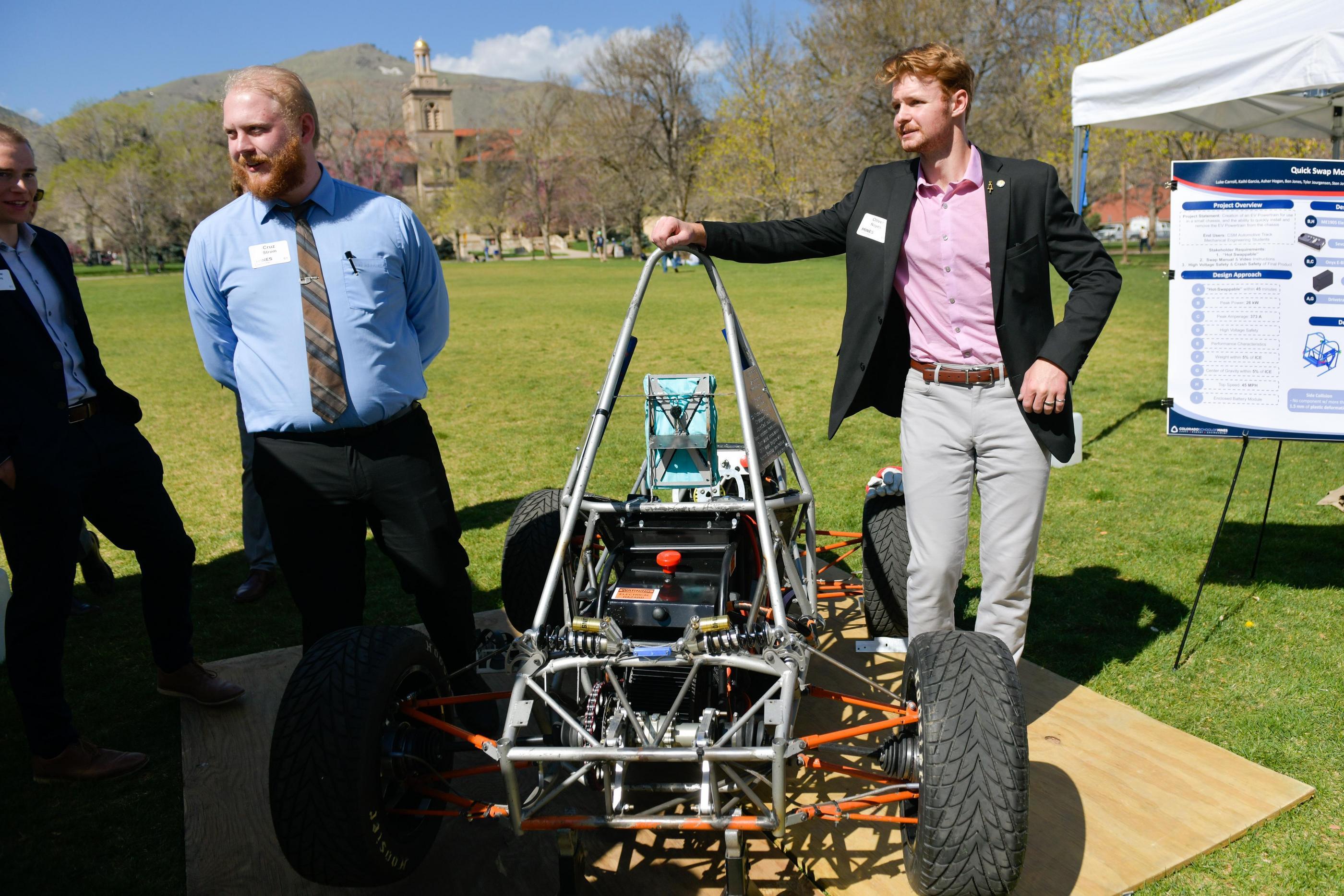 Capstone Design Spring 2024 Showcase winning team interchangeable electric vehicle powertrain