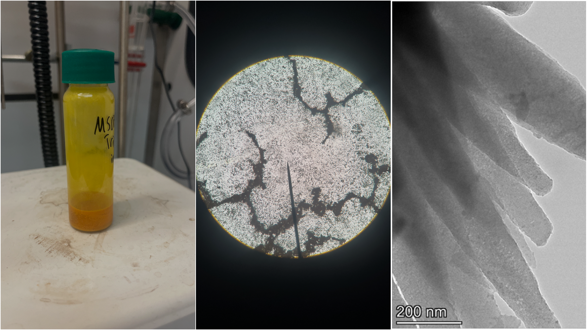three images of samples of chalcogen bonding