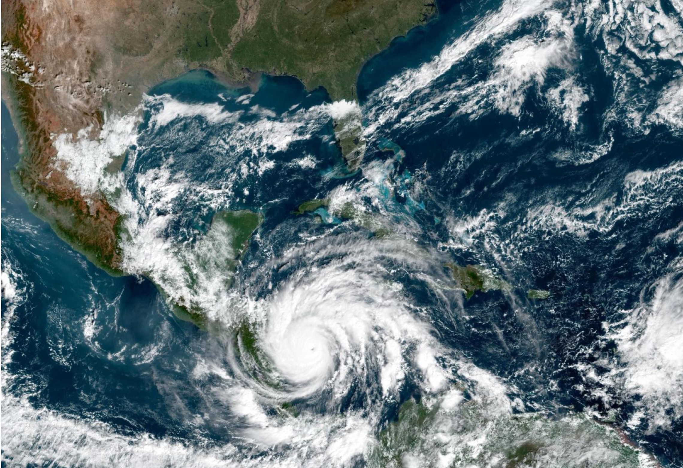 Earth from space radar image of storms