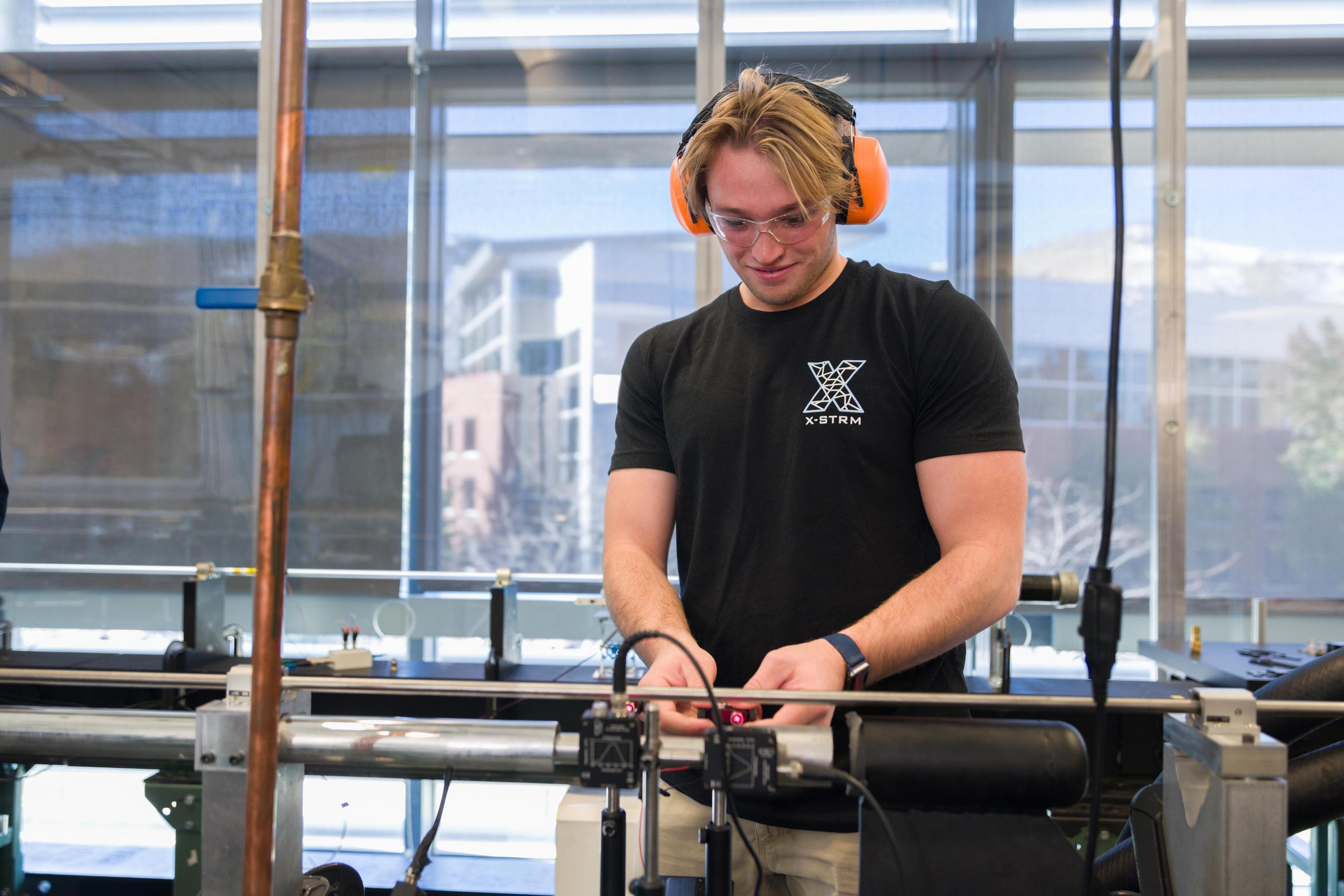 Max Kephart conducts research in the XSTRM Laboratory