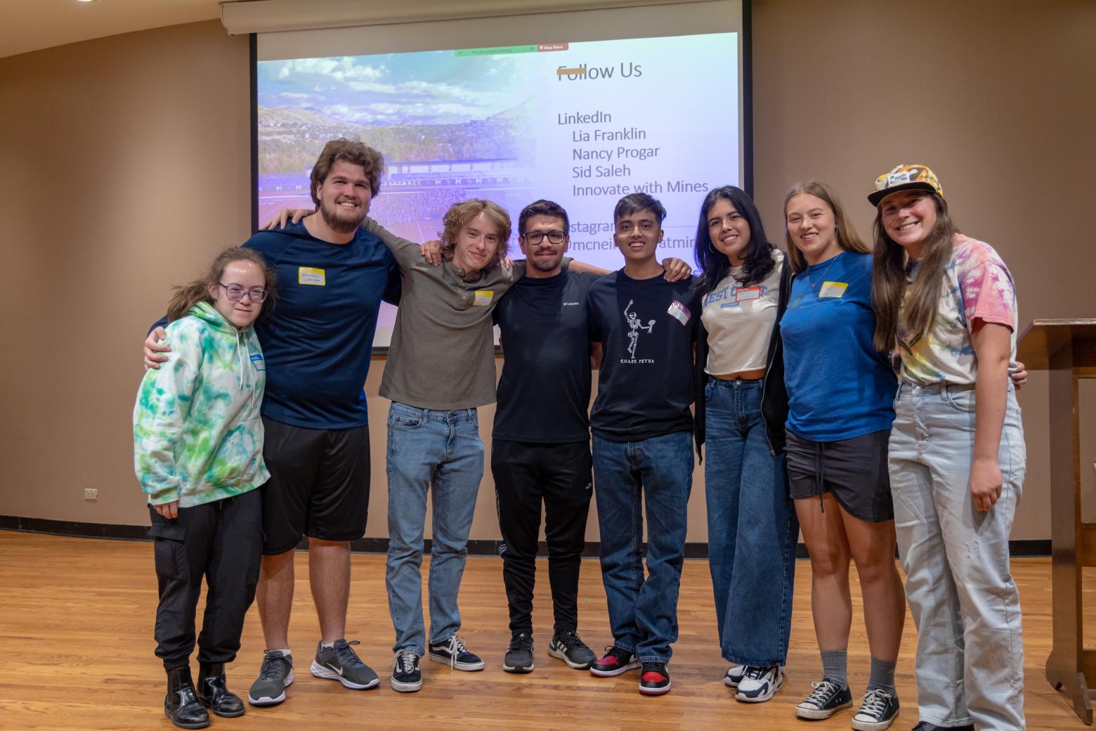 Mines students from the Enforcing Highway Safety team who were one of the winners of the McNeil Center Hearts and Gears Mobility Innovation Challenge.