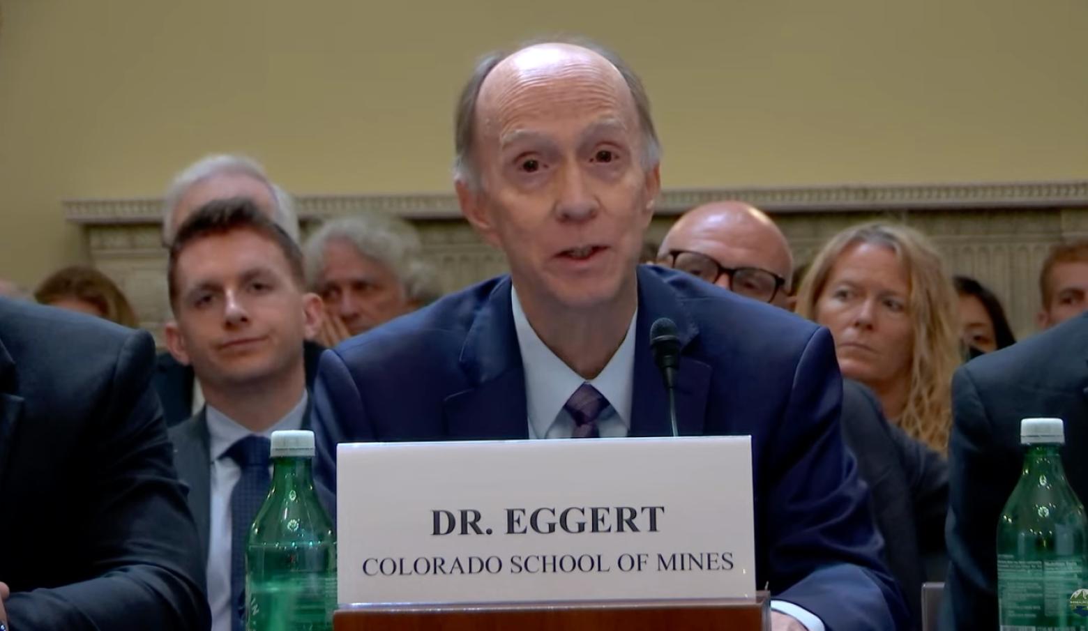Dr. Roderick Eggert of the Critical Minerals Institute shares testimony in Washington D.C.