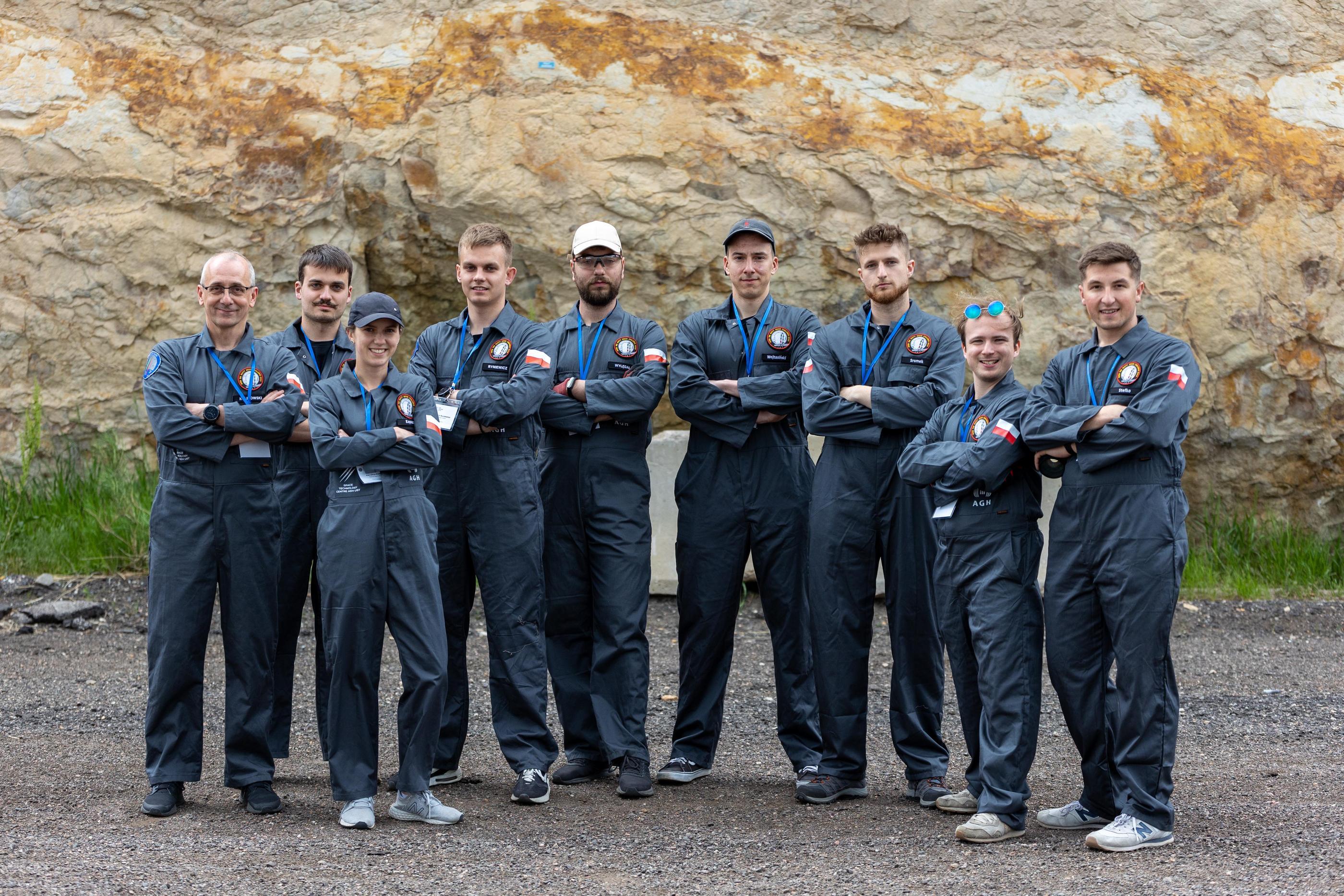 Group photo of the student team from AGH University of Science and Technology in Krakow, Poland