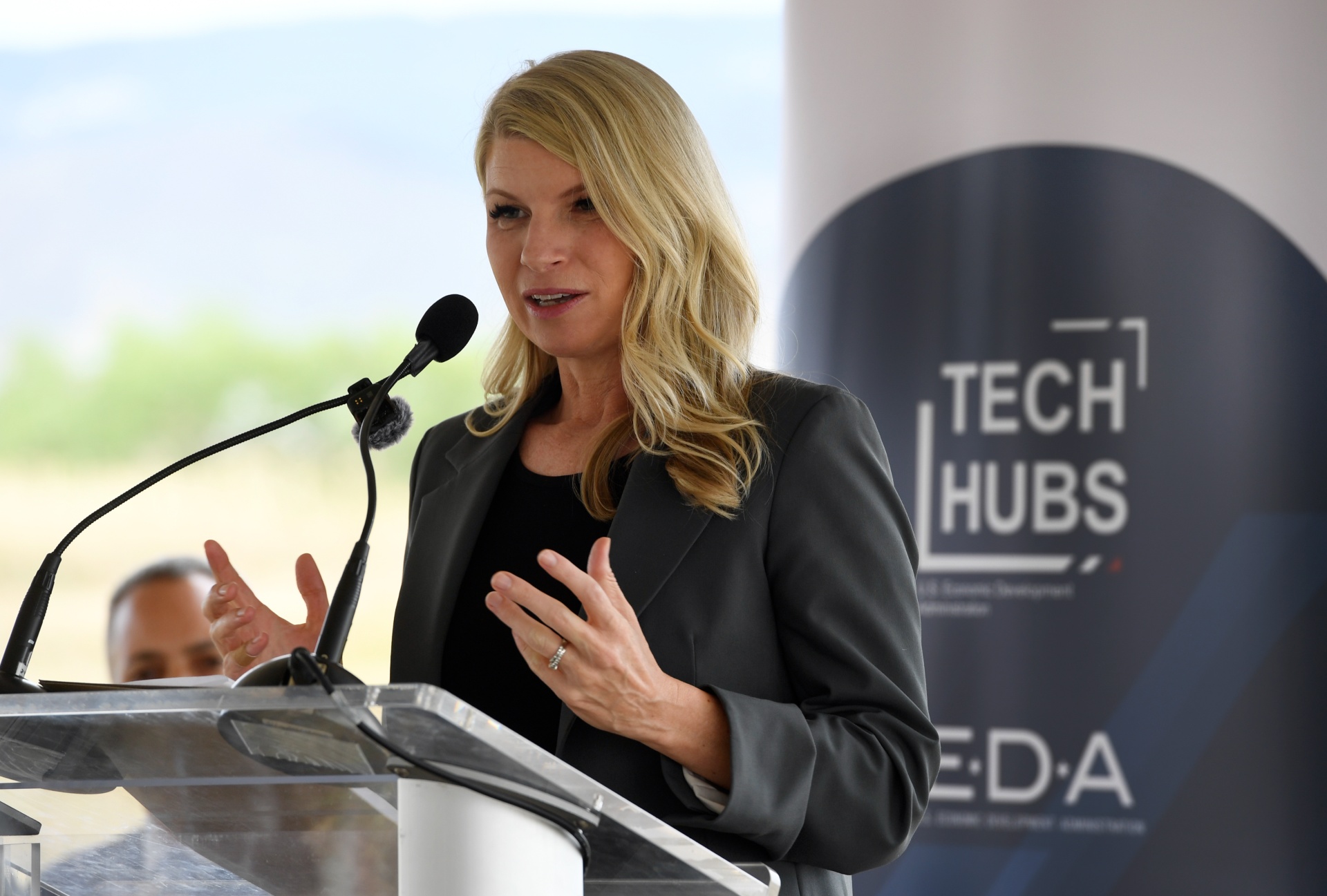 U.S Rep Brittany Pettersen speaks at the groundbreaking