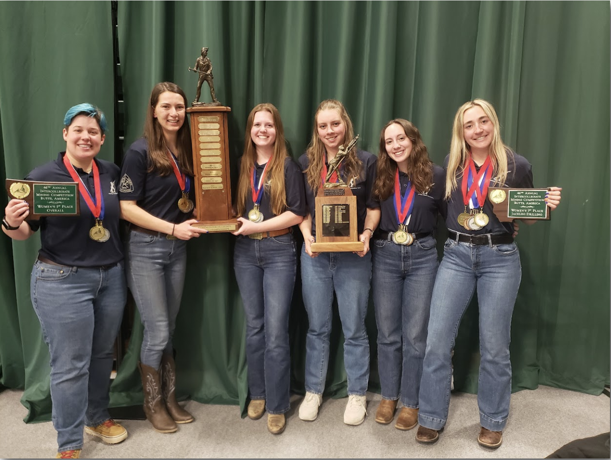 Winning women's mining competition team