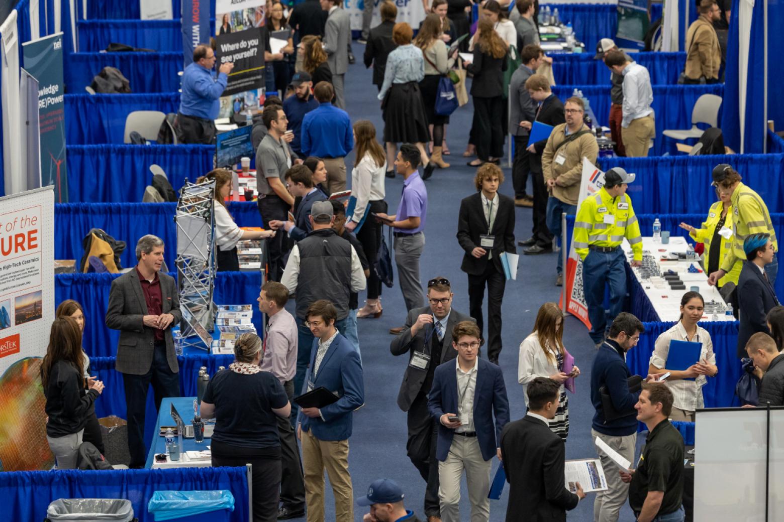 Company booths filled the floor of Lockridge Arena