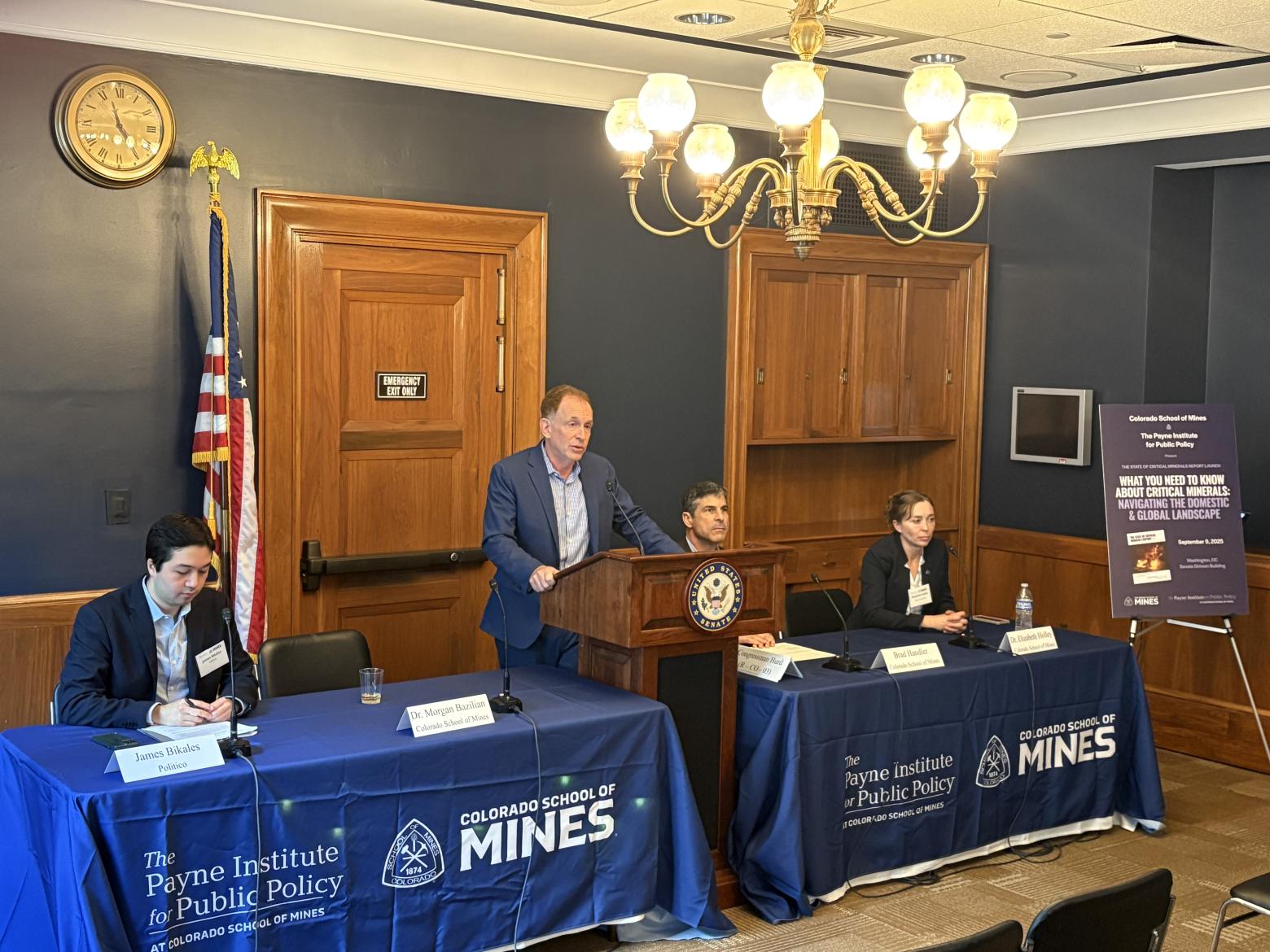 Morgan Bazilian, director of the Payne Institute of Public Policy, speaks during the launch event for the 2025 State of Critical Minerals Report in Washington, D.C.