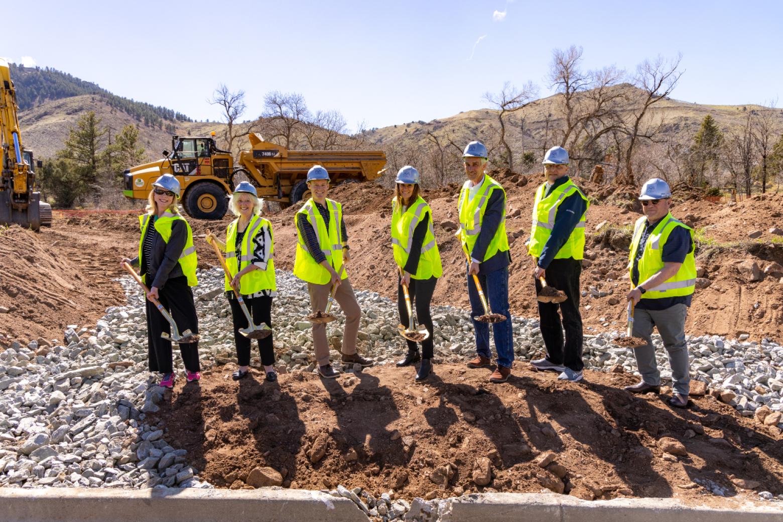 Mines leadership breaking ground for the new child care center