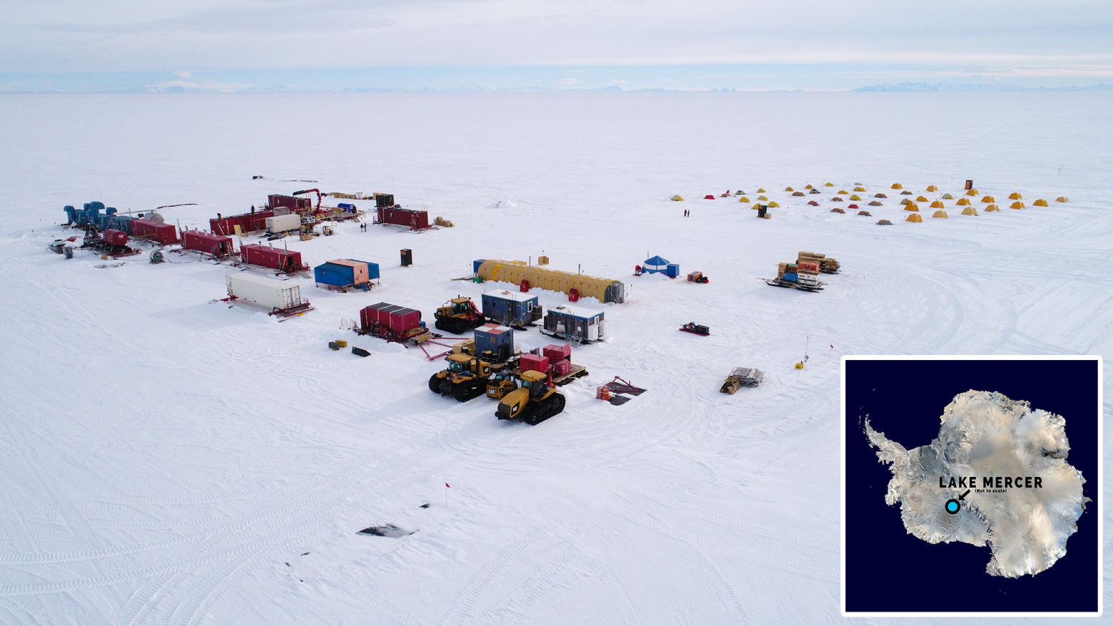 Drone view of the historic Antarctic expedition