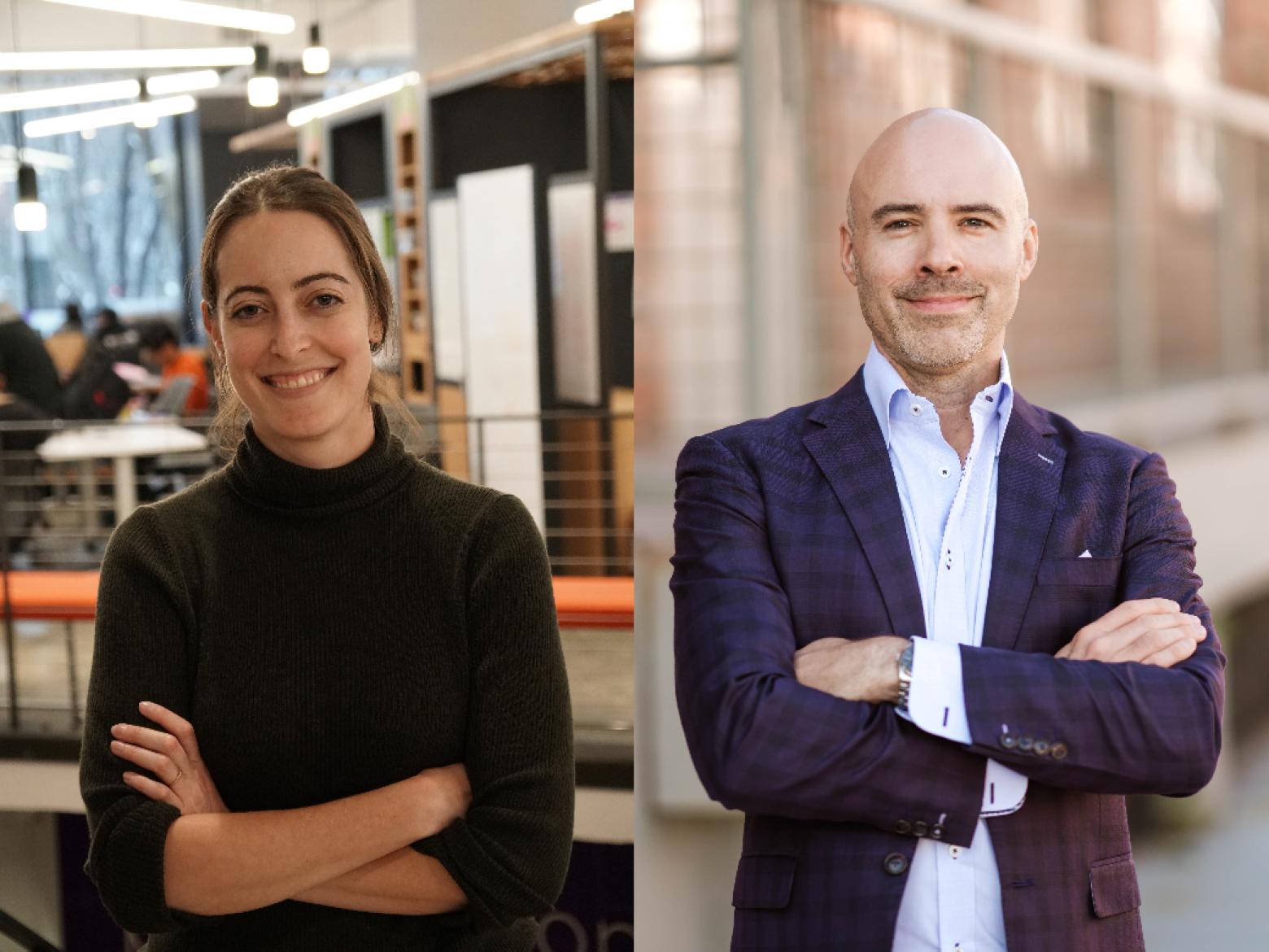 Headshots of two founding members of E and I programming