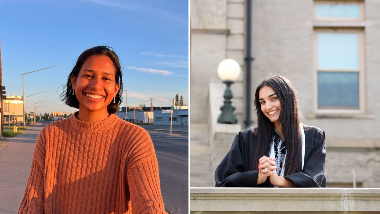 collage image of two female Mines students