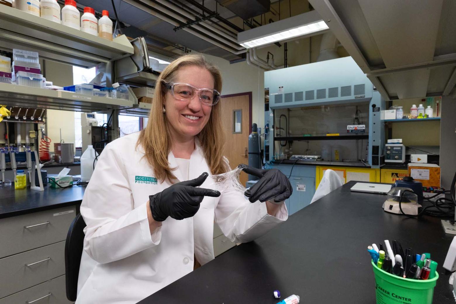 melissa krebs working in a lab