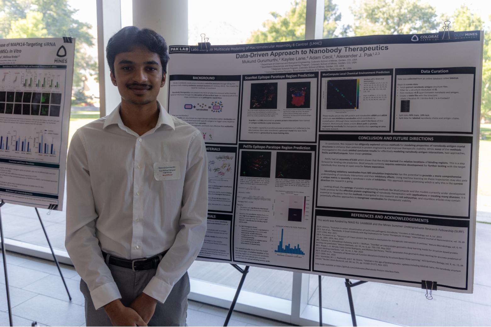 Second-year student Mukund Gurumurthi spent his summer conducting research on nanobody therapeutics.