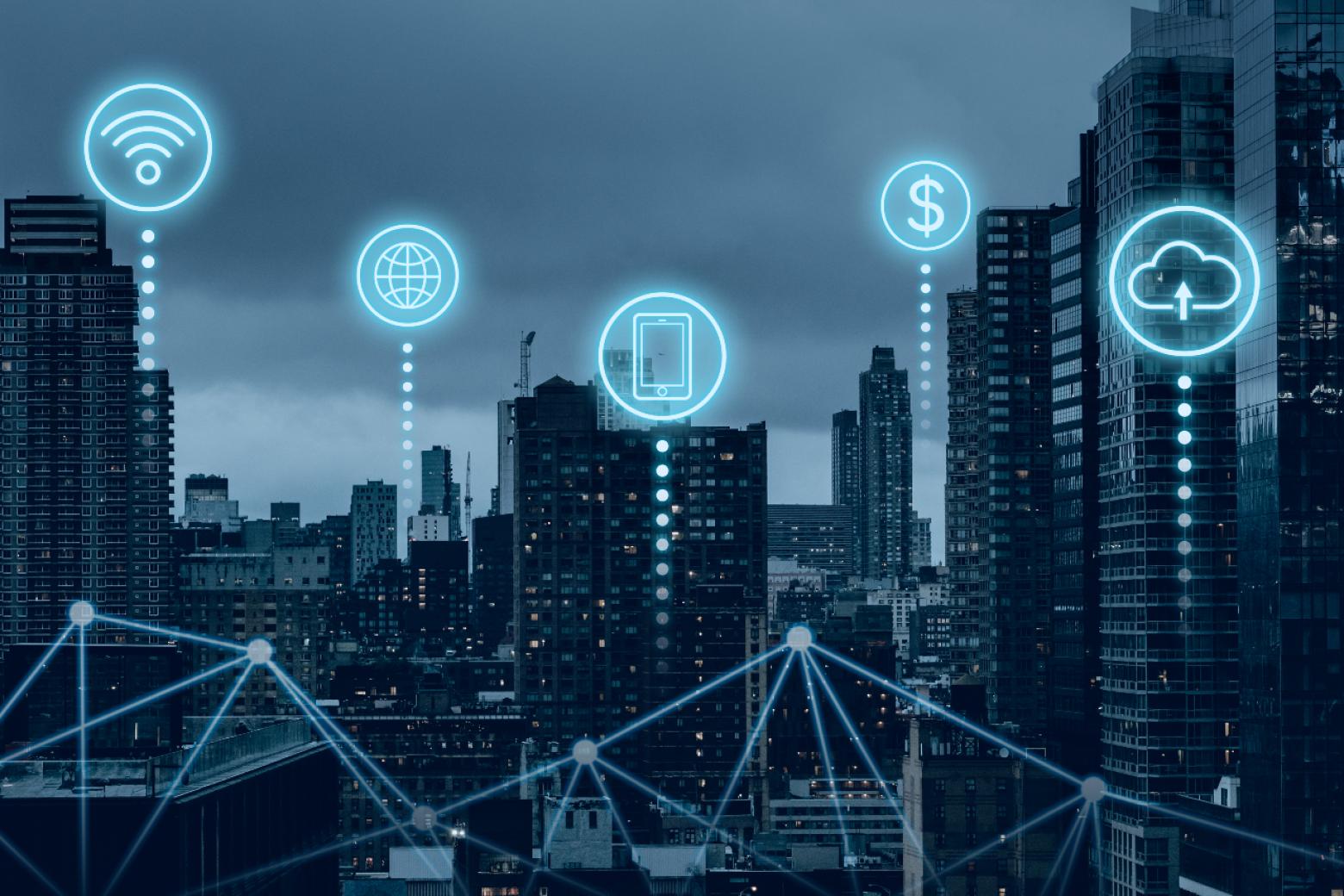 Representation of digital infrastructure in a large city