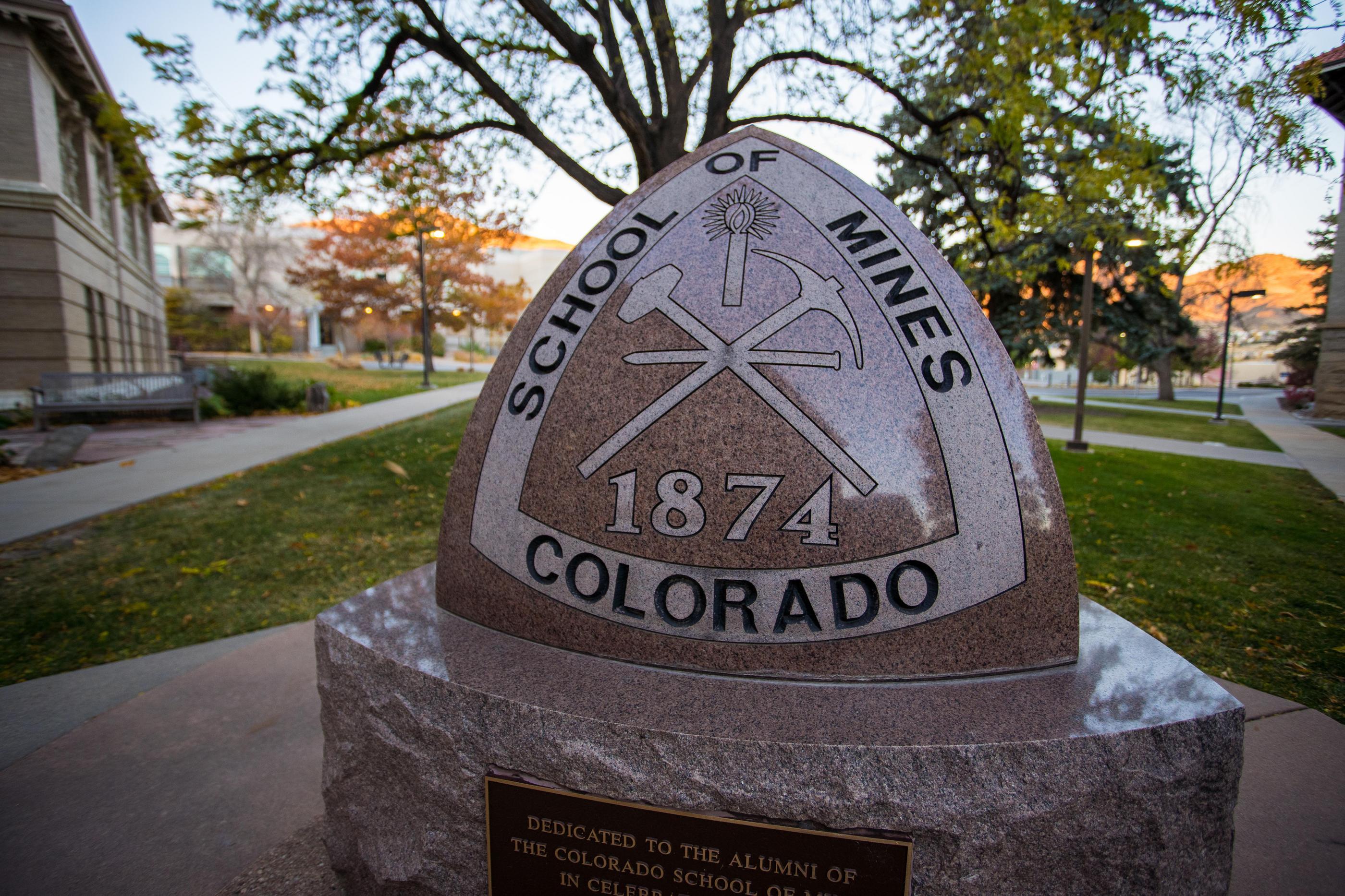 Mines logo statue