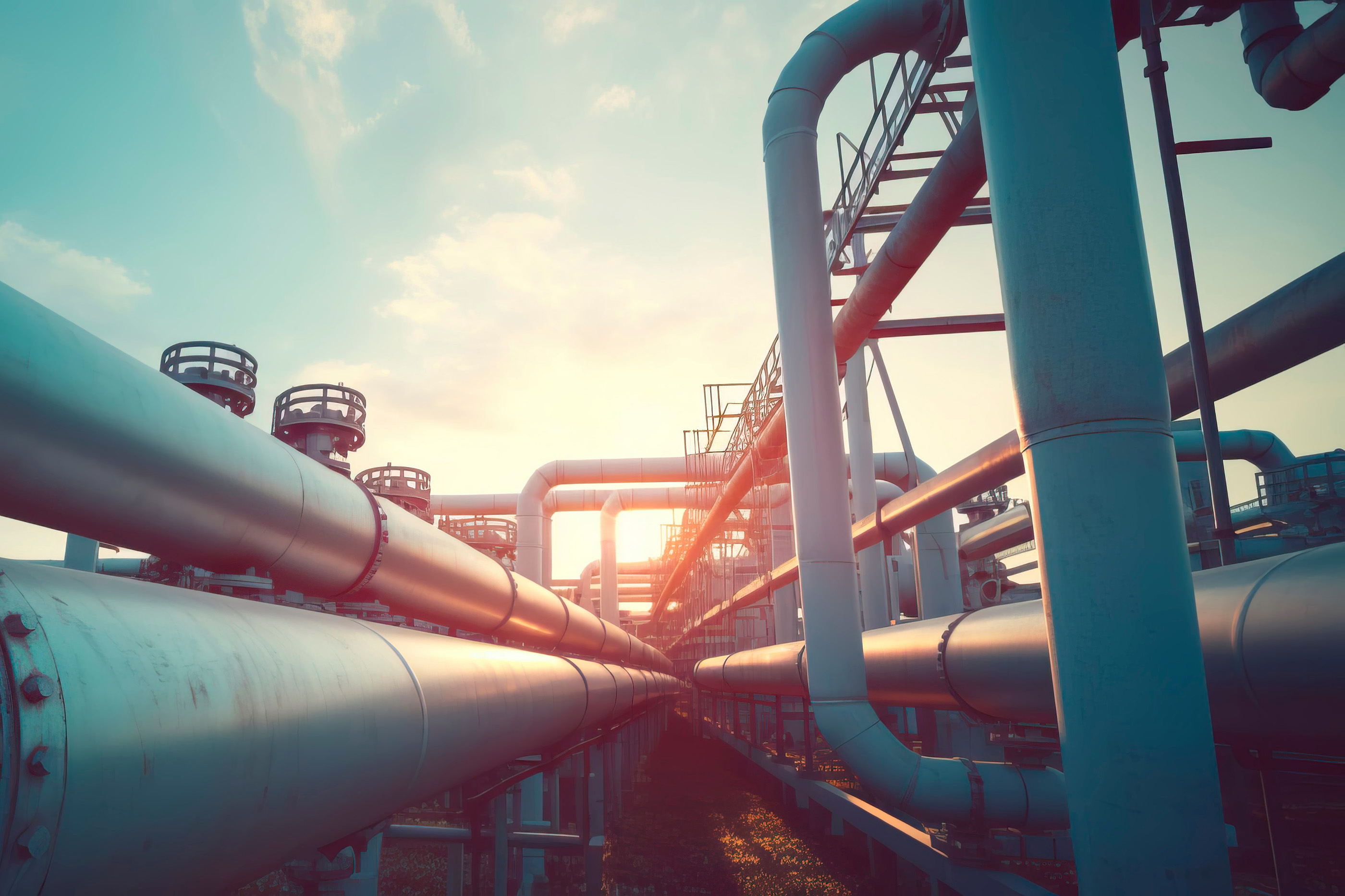 Stock image of gas pipelines