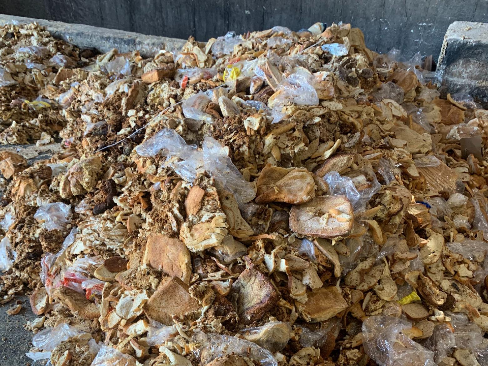 A pile of waste material