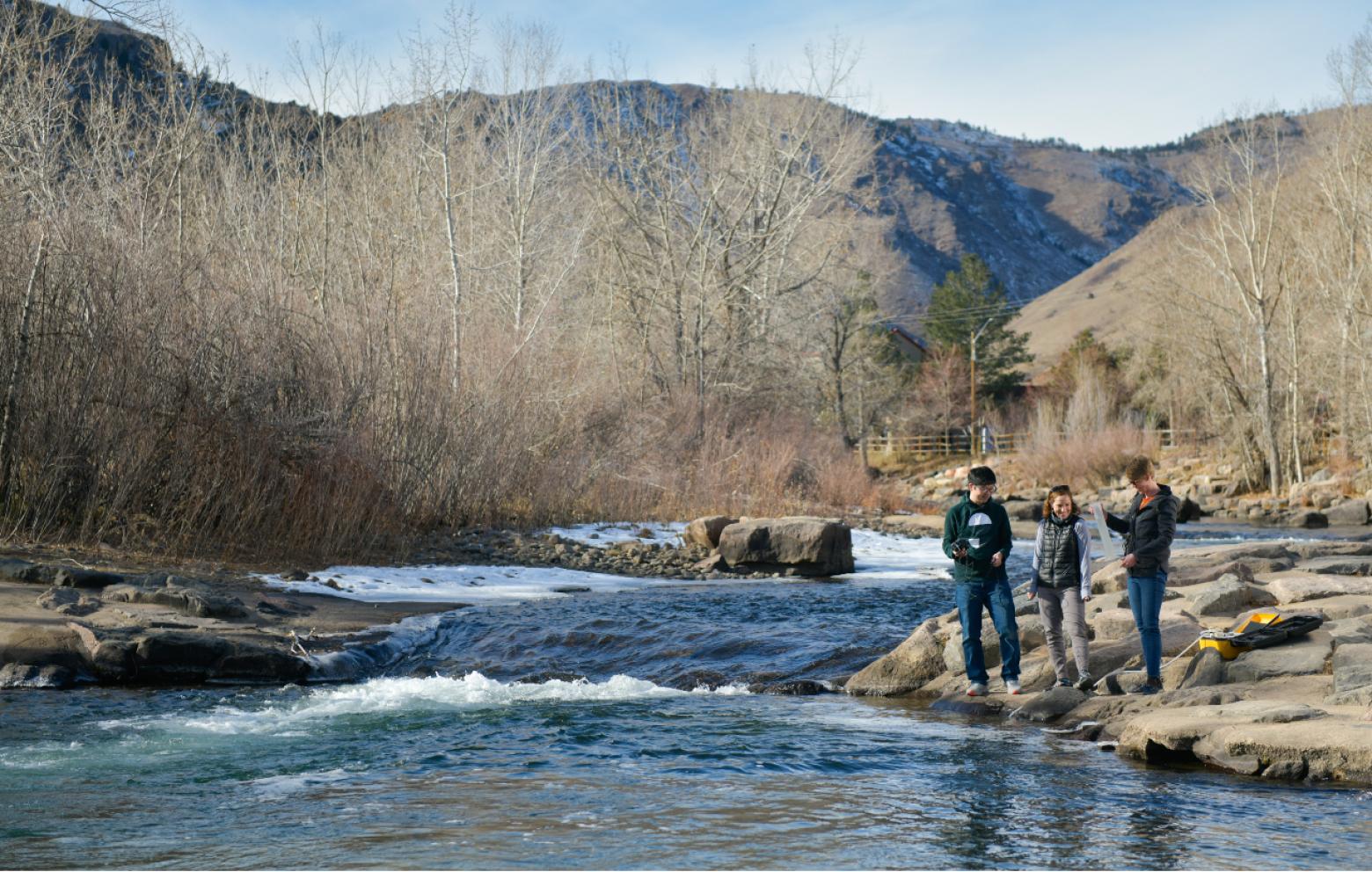 Mines Researchers testing samples at Clearwater Creek