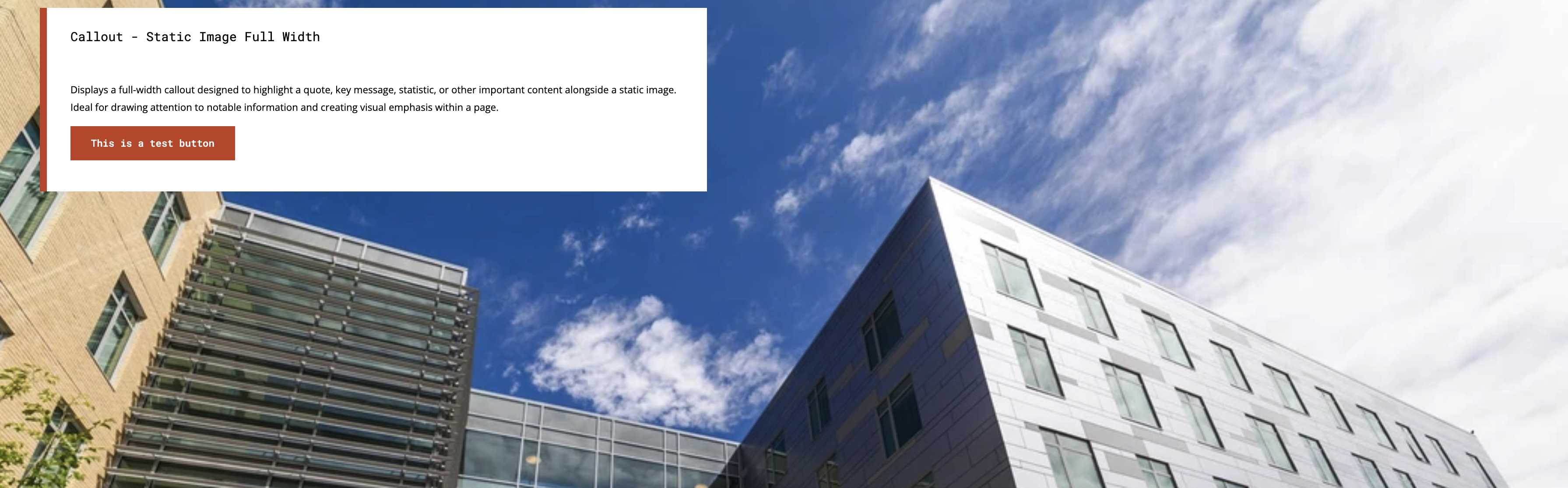 Screenshot of a callout content type