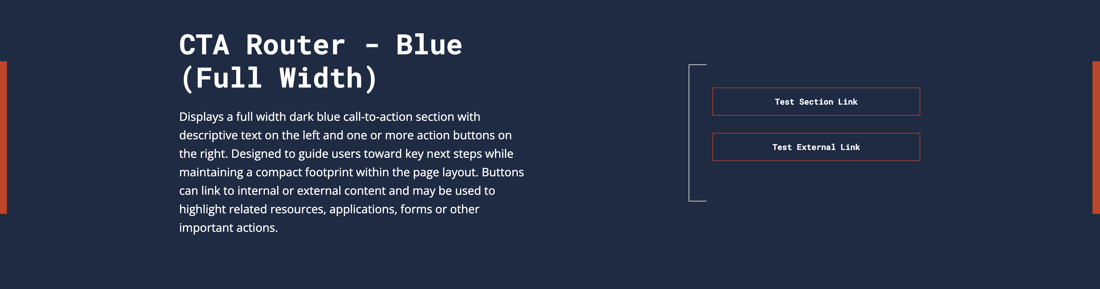 Screenshot of CTA Router content type