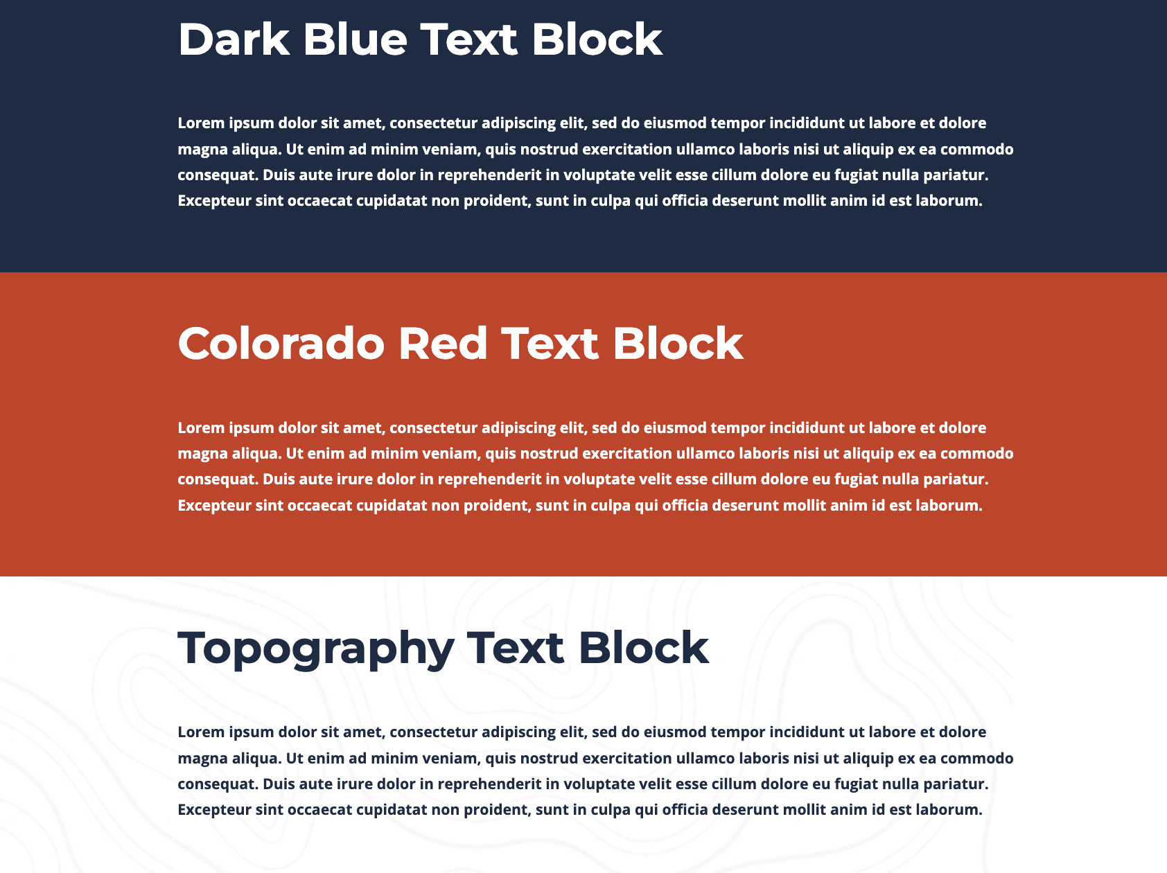 A screenshot of the Text Block with Color Background Content Type